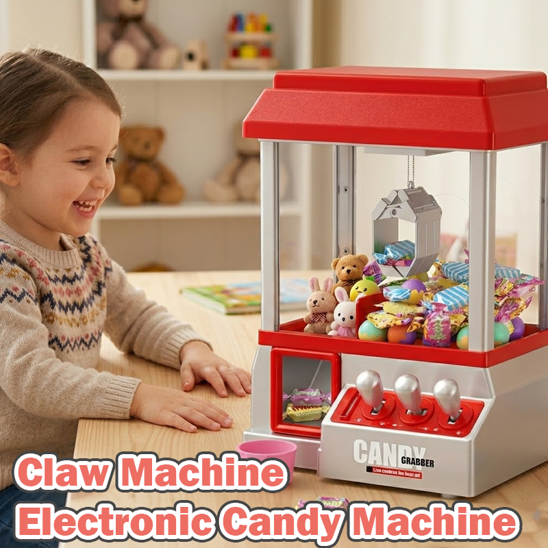 Claw Crane Machine - Elektronische Greifautomaten-Süßigkeitenmaschine, Retro-Karneval-Greifautomat mit Musik und