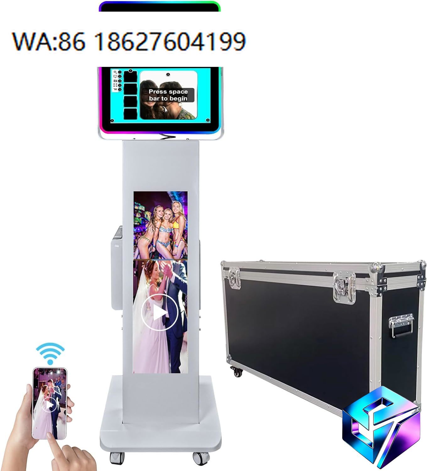 Photo Booth Machine - Tragbarer LCD-Bildschirm DSLR Fotoautomat mit Metallgehäuse