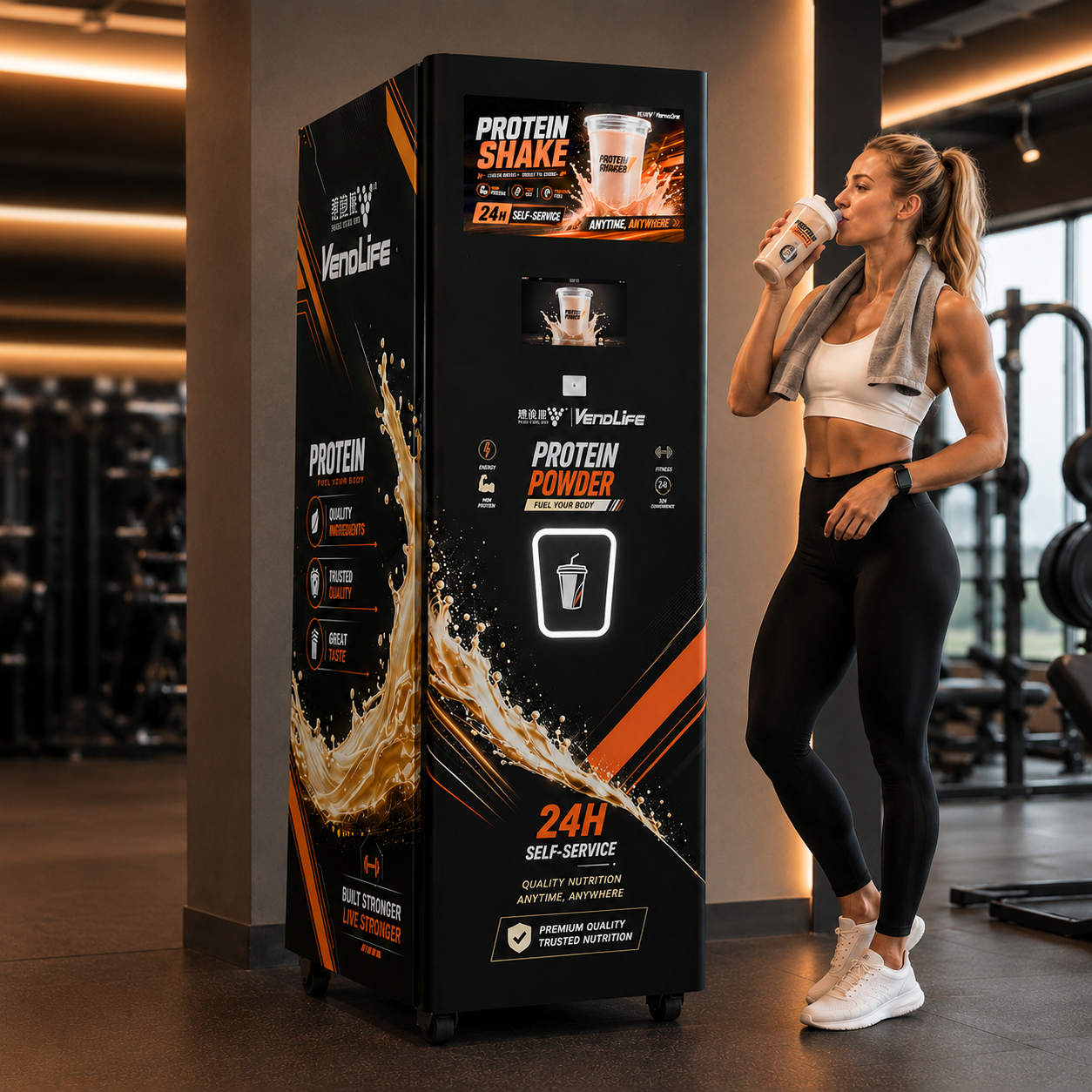Popcorn Vending Machine - Fitness-Proteinpulver-Verkaufsautomat 24h Getränkeautomat Unbemannte Verkaufsstation Intelligenter