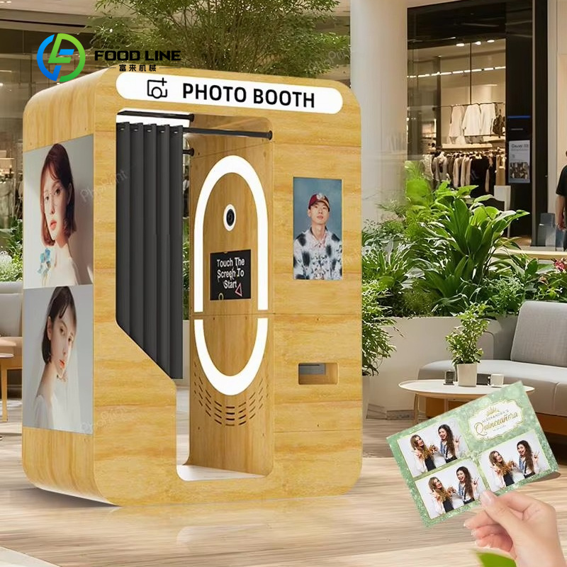 Photo Booth Machine - Maßgefertigte Tragbare Holz-Fotoboxen Vintage Fotoautomat Geschlossene
