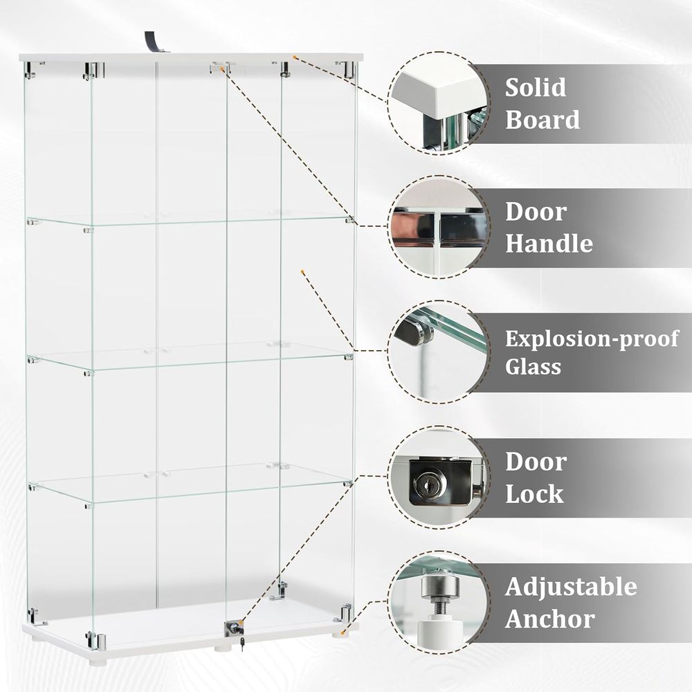 Vitrine aus gehärtetem Glas, 4 – Glass Cabinet Display Bewertung und Preis
