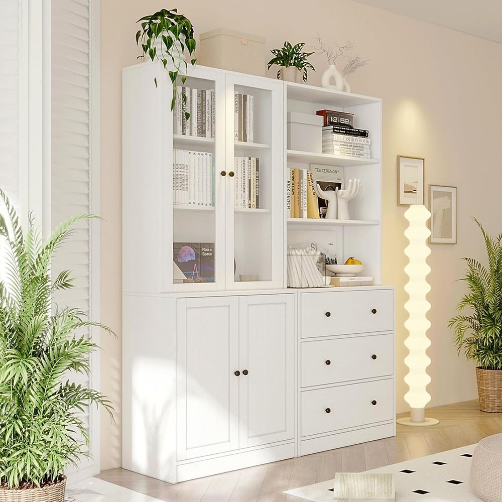 71 Zoll hohes Bücherregal mit  – Glass Cabinet Display Bewertung und Preis