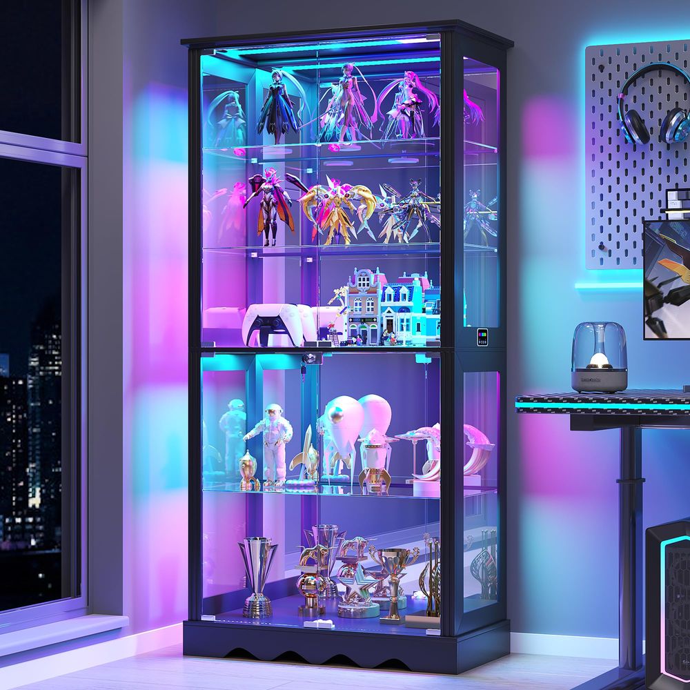 Vitrine mit Glastüren, 6-stufi – Glass Cabinet Display Bewertung und Preis