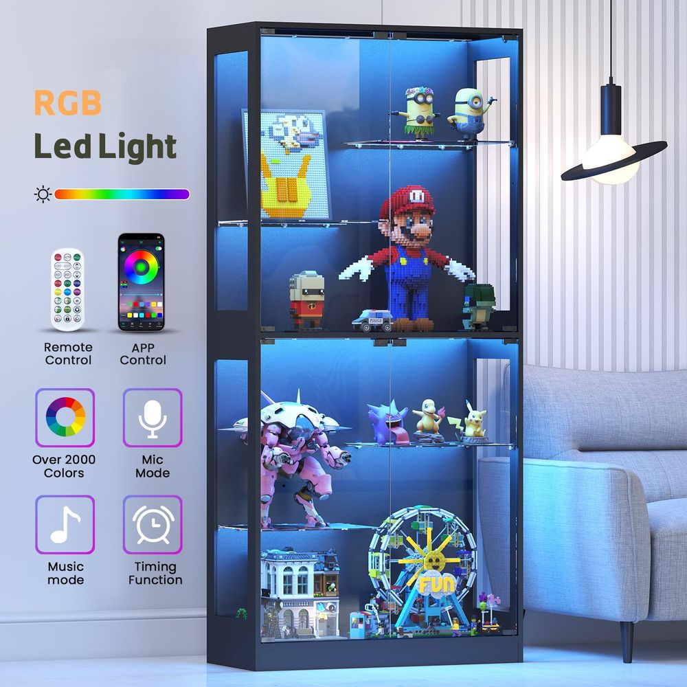 Vitrine mit Glastüren 69 Zoll, – Glass Cabinet Display Bewertung und Preis